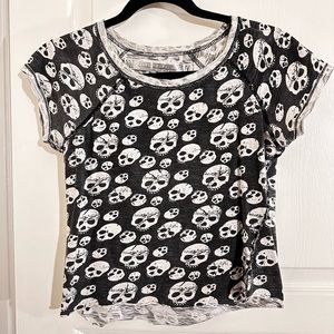 Zara Trafaluc skull crop top size small